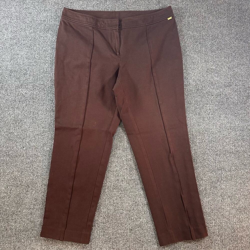 St. John Sport Women’s Straight Leg Stretch Trouser 7/8 Length Muted Tone Pant 8